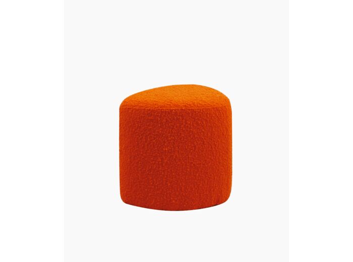 Tabouret Eve tissu bouclette orange L45 P35 H35cm