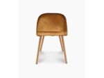 Chaise Ingrid en velours - Ocre - Pieds façon bois