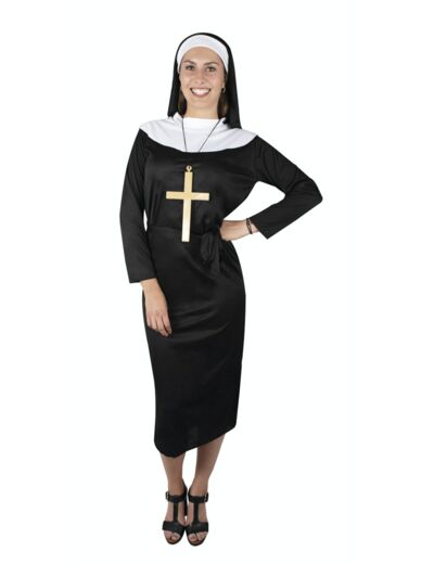 Costume Adulte Femme  "Religieuse Bonne-Soeur" Tu  -Deguisement-