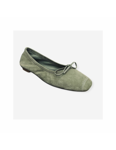 Ballerines Plates  Harmony Peau Olive REQINS