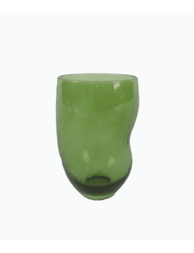 VERRE GOBELET TRIBU - VERT MOUSSE D7 H11CM