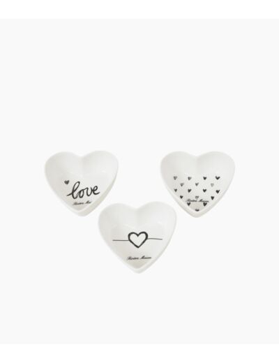 Lot de 3 Bols "Coeur" assort.