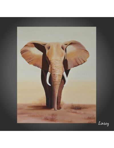 Tableau d'éléphant Juma - Peinture à l'huile