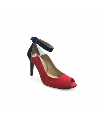 Escarpin Talon Haut Rouge/Noir NEROGIARDINI