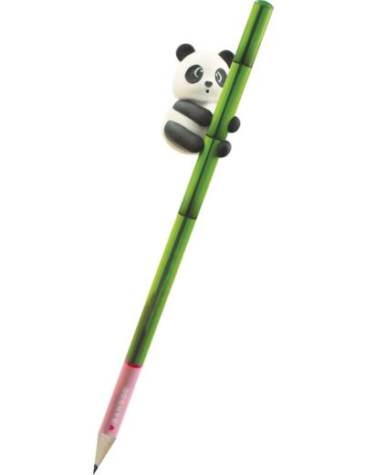 Crayon à papier motif Bambou avec gomme Panda