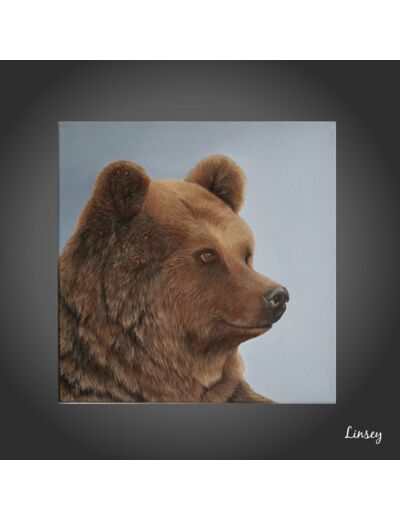 Ours grizzly - Peinture huile