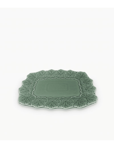 Plat flora rectangle vert L32,8 P24 H2,8cm