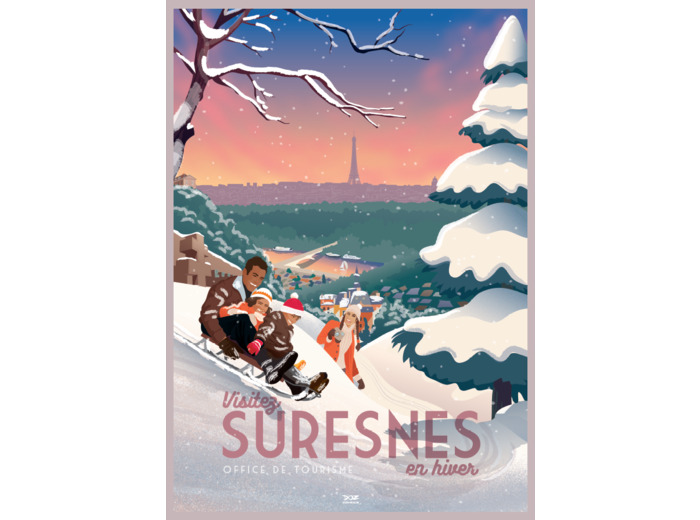 Carte Postale Doz Visitez Suresnes en Hiver