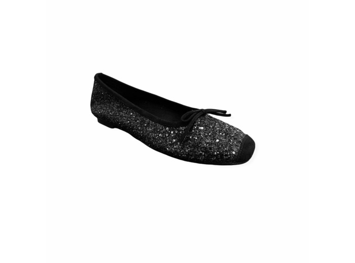 Ballerines Plates HARMONY GLITTER NOIR REQINS