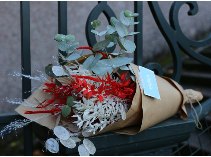 Bouquet de Noël Kolthida en fleurs séchées