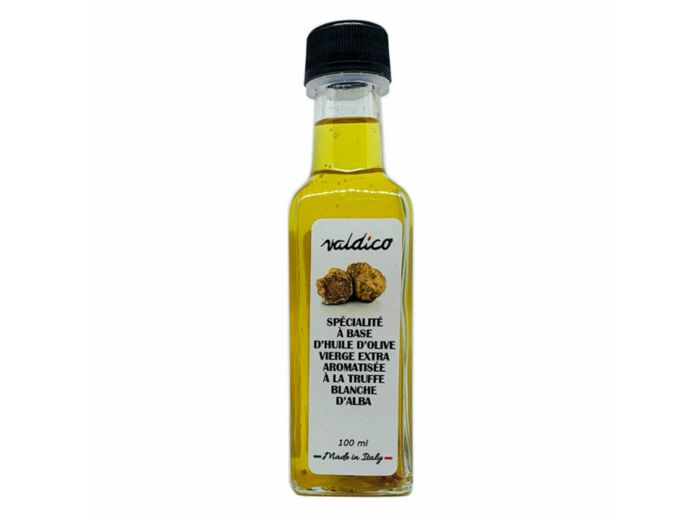 Condiment À L'Huile D'Olive Extra Vierge Aromatisé À La Truffe Blanche D'Alba Avec Morceaux 100 Ml