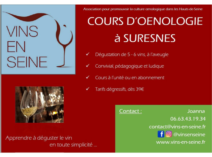 Forfait 3 Cours D'Oenologie À Suresnes (3X2 Heures)