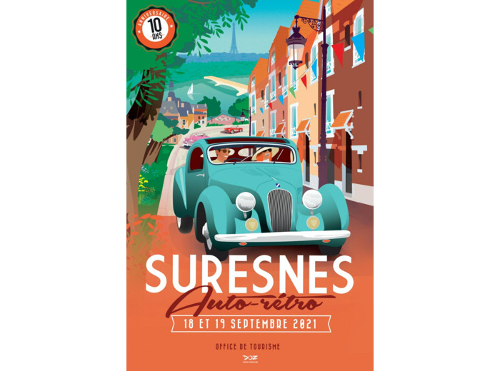 Carte Postale Suresnes Auto Rétro 10 Ans