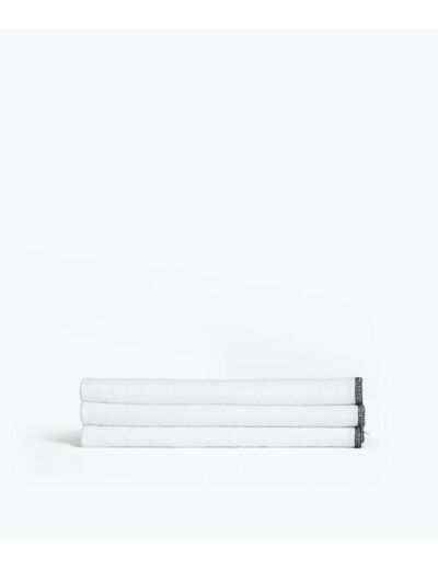 Serviette de table 41 x 41 cm en Lin lavé - Blanc