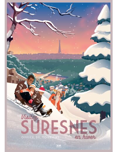 Carte Postale Doz Visitez Suresnes en Hiver