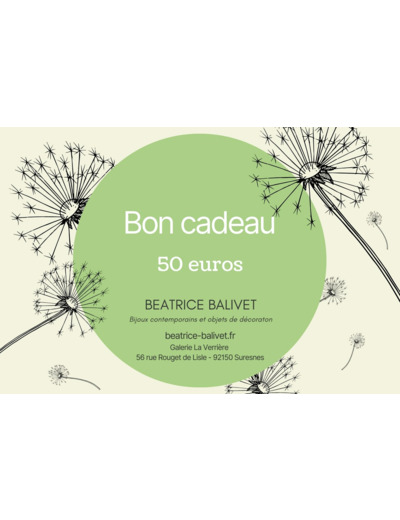 Bon Cadeau De 50E Béatrice Balivet