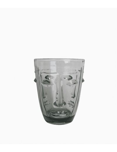 VERRE GOBELET VISAGE GRIS