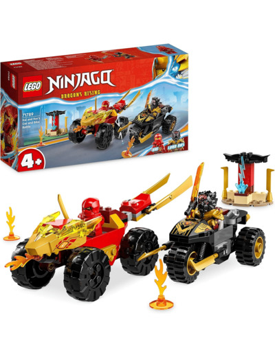 Le combat en voiture et en moto de Kai et Ras - NINJAGO