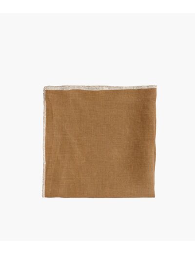 Serviette de table en lin 40 x 40 cm - Tabac