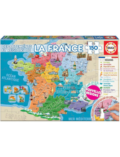 Puzzle 150 pièces Départements et régions de France EDUCA