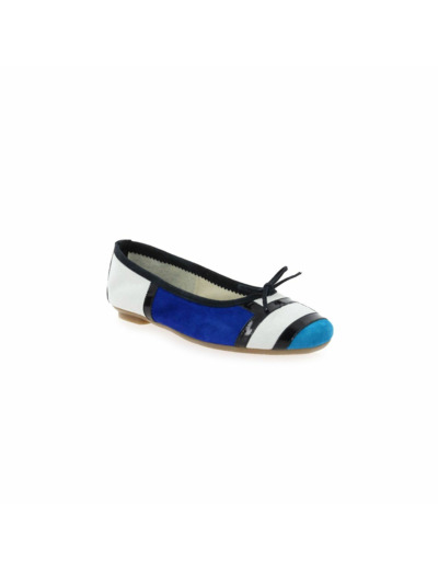 Ballerines Plates Hondriane Mix Blanc/Bleu REQINS