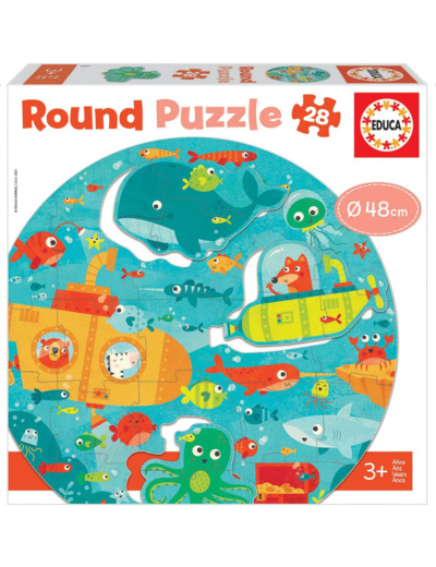 Puzzle rond Sous la mer - EDUCA - 28 pièces