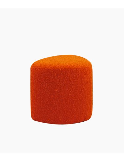 Tabouret Eve tissu bouclette orange L45 P35 H35cm