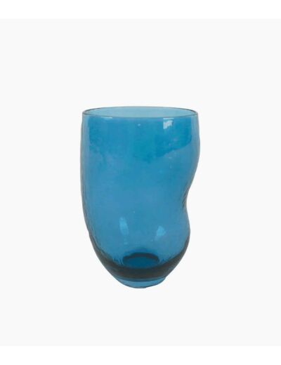 VERRE GOBELET TRIBU - BLEU  D7 H11CM