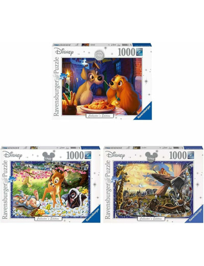 RAVENSBURGER - Puzzle -1000p : Disney La Belle et le Clochard