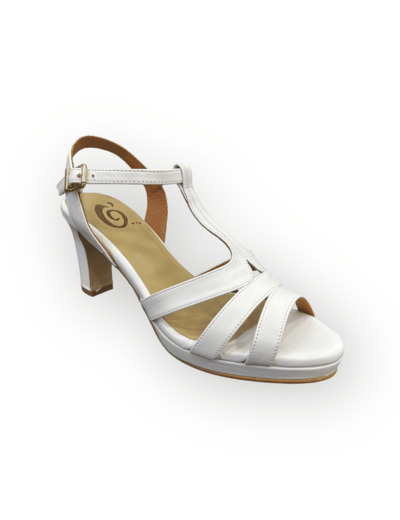 Sandales talon Blanc LIGNE O