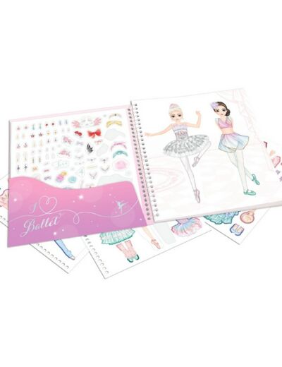 Carnet Top Model Ballerines Dress me Up avec stickers - 15 cm x 17,5 cm