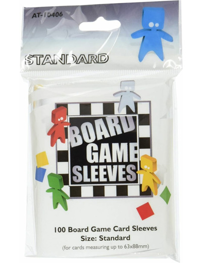 100 BOARD GAME SLEEVES : STANDARD 63X88MM