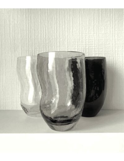 VERRE GOBELET TRIBU - GRIS D7 H11CM