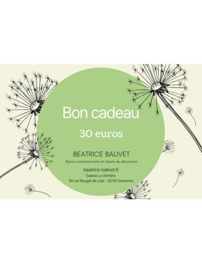 Bon Cadeau De 30E Béatrice Balivet